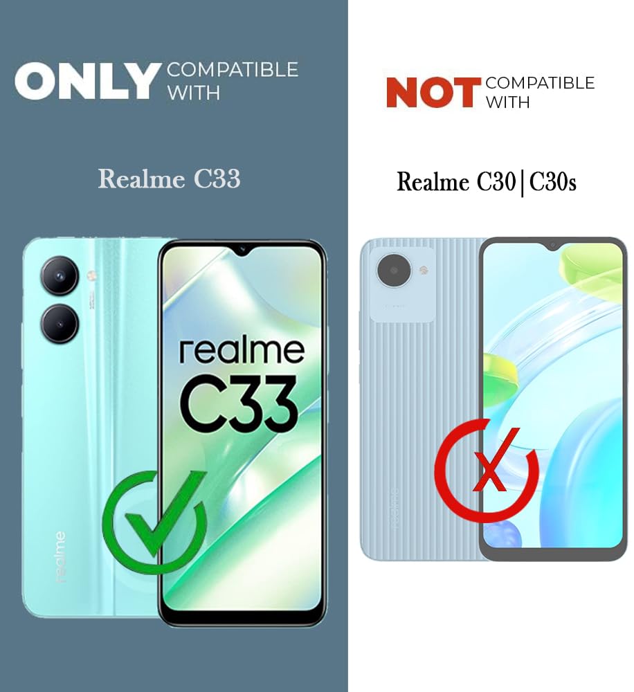 For Realme C33 Back Cover Case (Hybrid Dual Armor Polycarbonate)