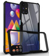 For Samsung Galaxy M31s Back Cover Case Hybrid (Shockproof with Polycarbonate Clear Panel | Professional Black)