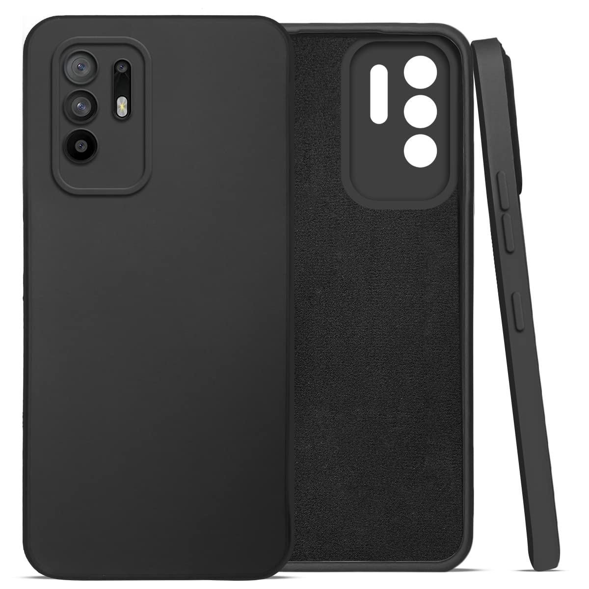 For Oppo A94 5G Back Cover Case (Matte Finish Silicone with Inside Fiber Cloth)