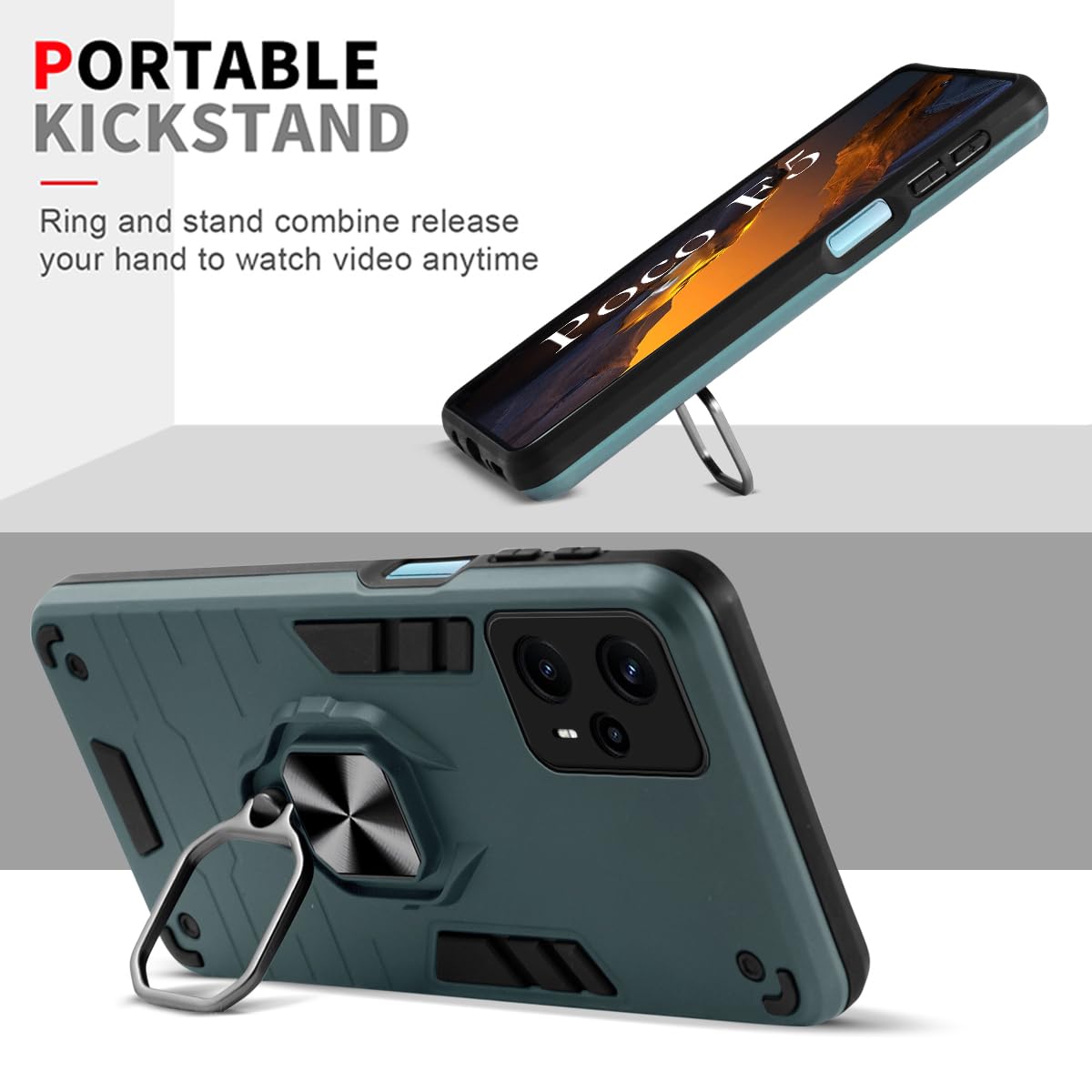For Xiaomi Poco F5 5G Back Cover Case (Shockproof Polycarbonate Dual Layer Hybrid Armor)