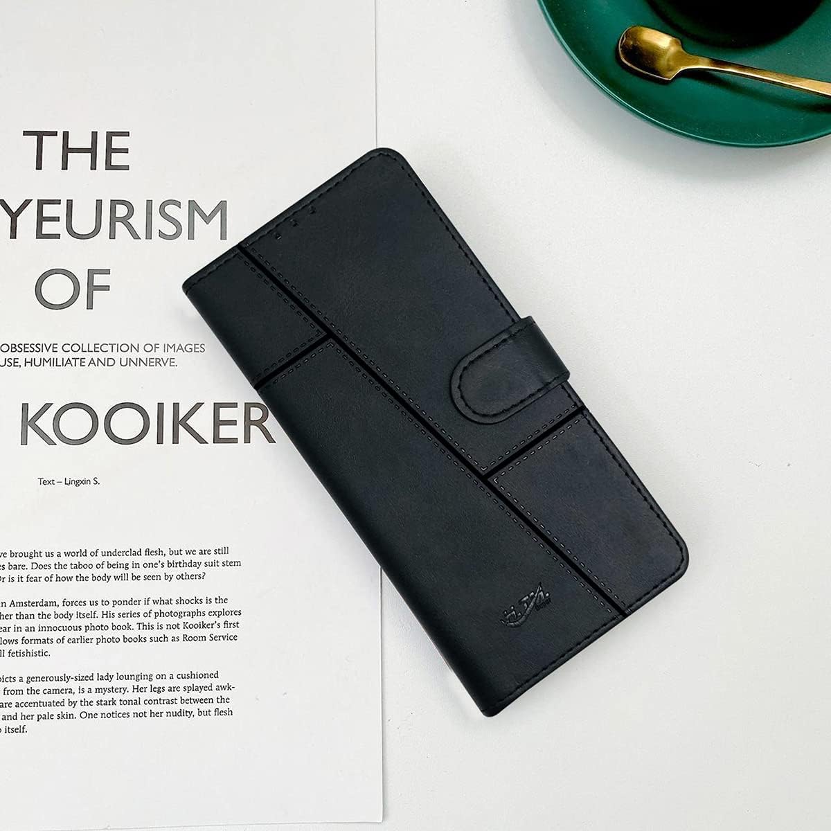 For Poco M2 Flip Cover Case (Stitched Leather Finish | Magnetic Closure | Inner TPU | Foldable Stand | Wallet Card Slots)