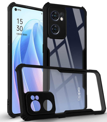 For Oppo Reno7 5G | Reno 7 5G Back Cover Case (Shockproof with Polycarbonate Clear Panel)