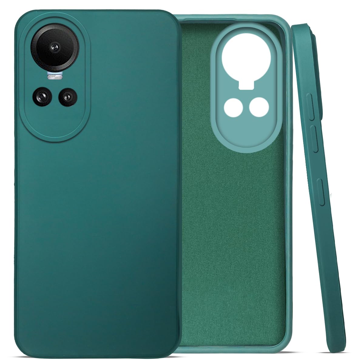 For Oppo Reno 10 5G | Oppo Reno 10 Pro 5G Back Cover Case (Matte Finish Silicone with Inside Fiber Cloth)