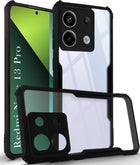 For Redmi Note 13 Pro Back Cover Case ( Shockproof with Polycarbonate Clear Panel | Professional Black)