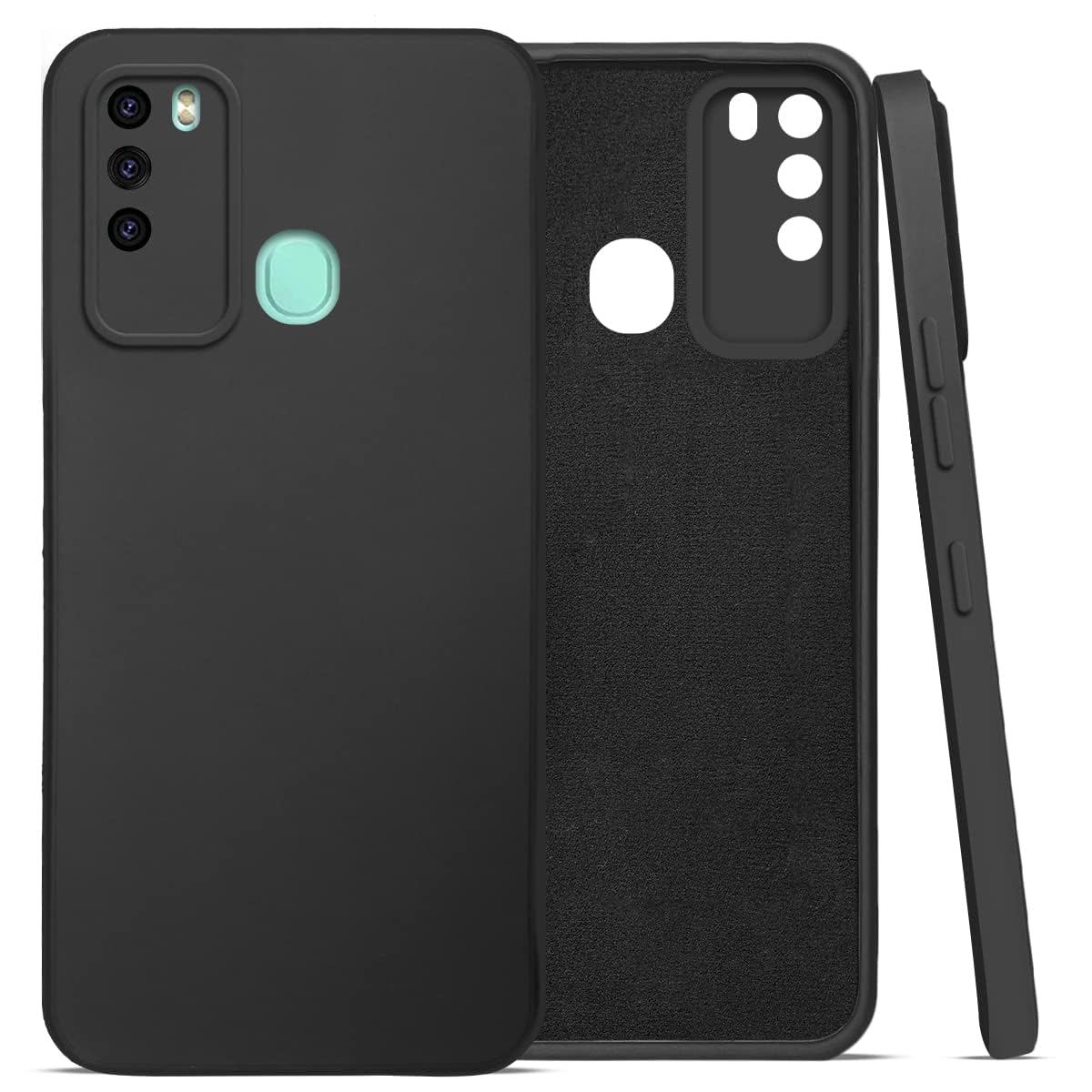 For Itel Vision 2 Back Cover Case (Matte Finish Silicone with Inside Fiber Cloth)