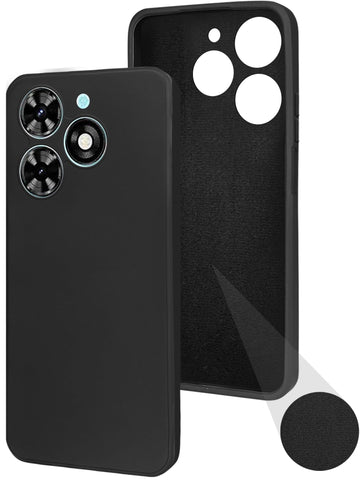 For Tecno Spark 20C Back Cover Case (Matte Finish Silicone with Inside Fiber Cloth)