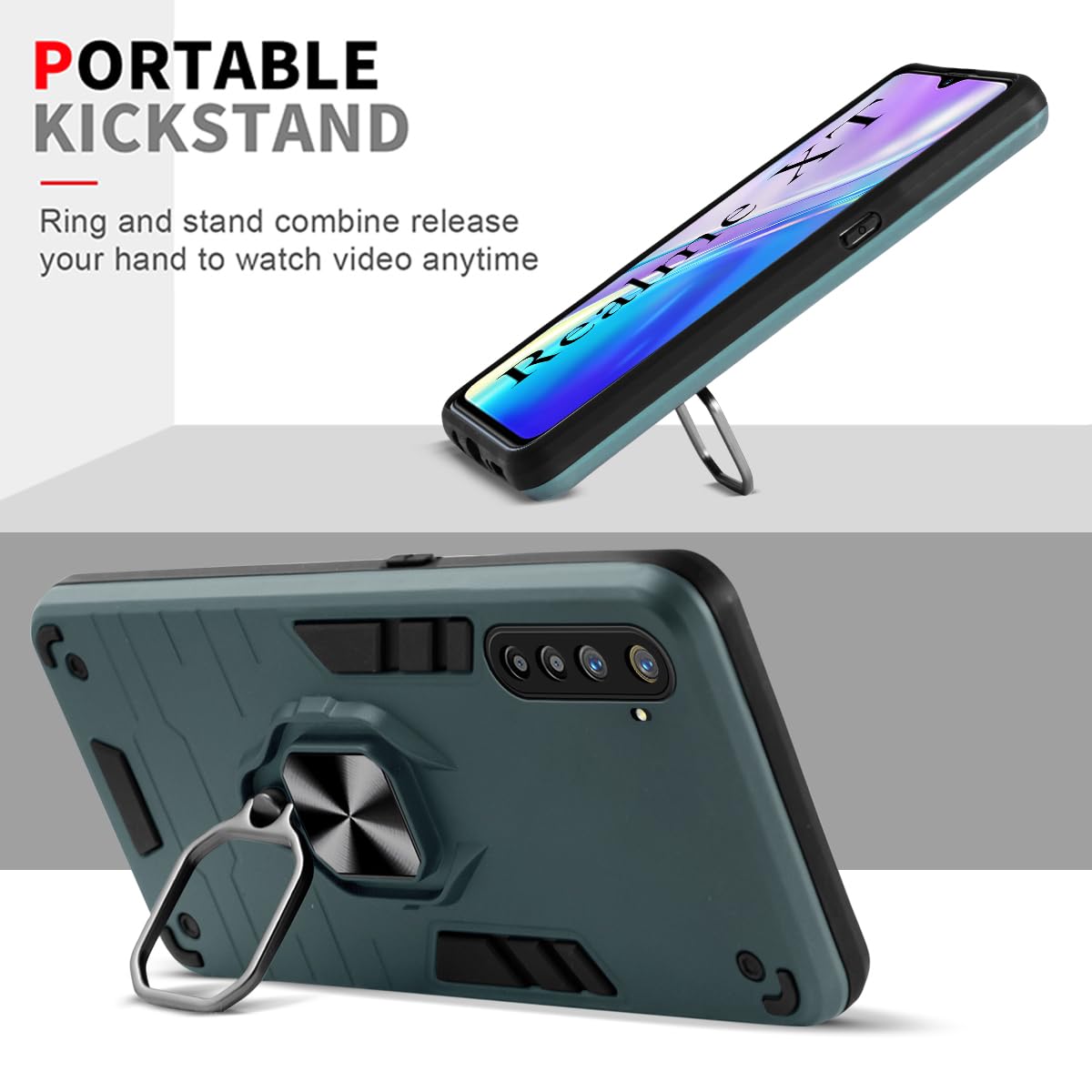 For Realme XT | Realme X2 Back Cover Case (Shockproof Polycarbonate Dual Layer Hybrid Armor)
