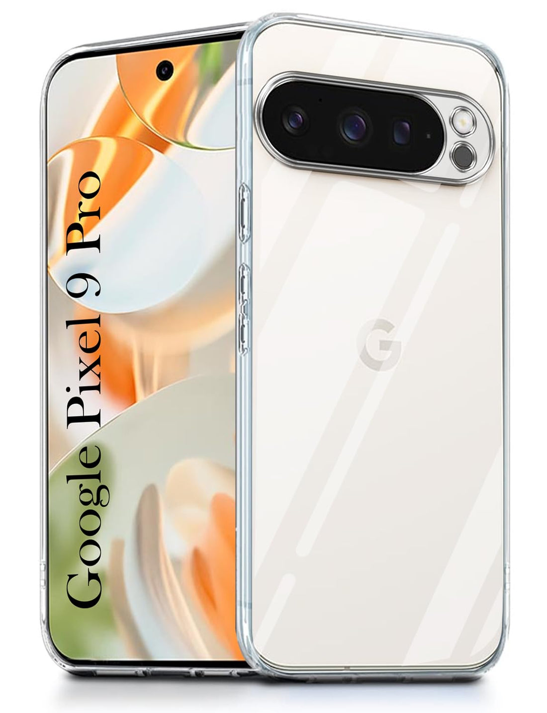 For Google Pixel 9 Pro Back Cover (Silicone Clear Shockproof Case with Camera Protection | Soft and Flexible)