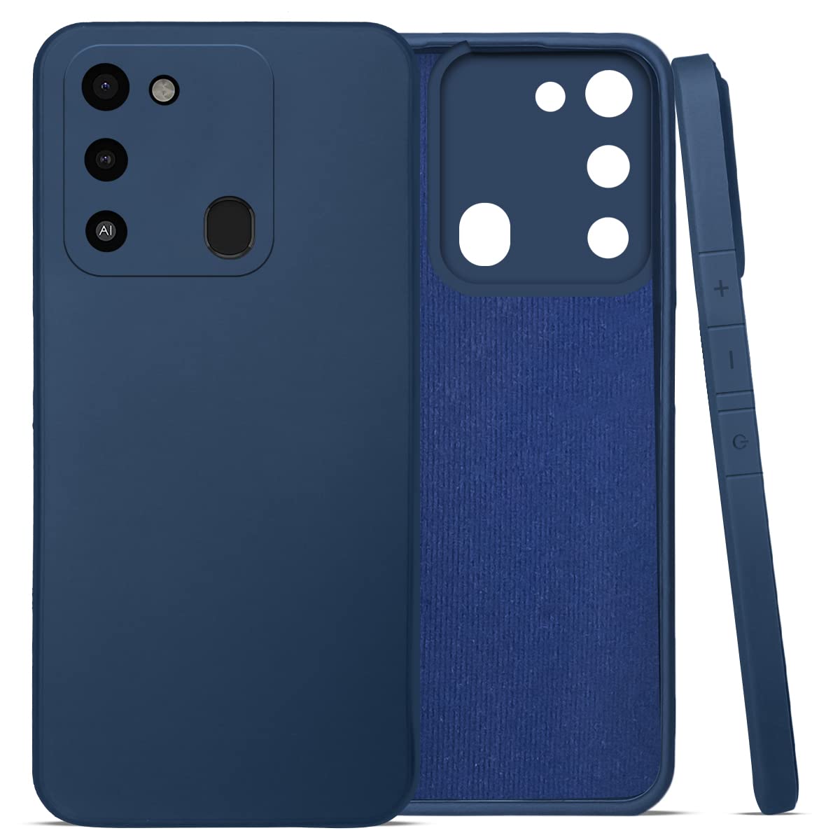 For Tecno Spark 9 Back Cover Case (Matte Finish Silicone with Cloth)