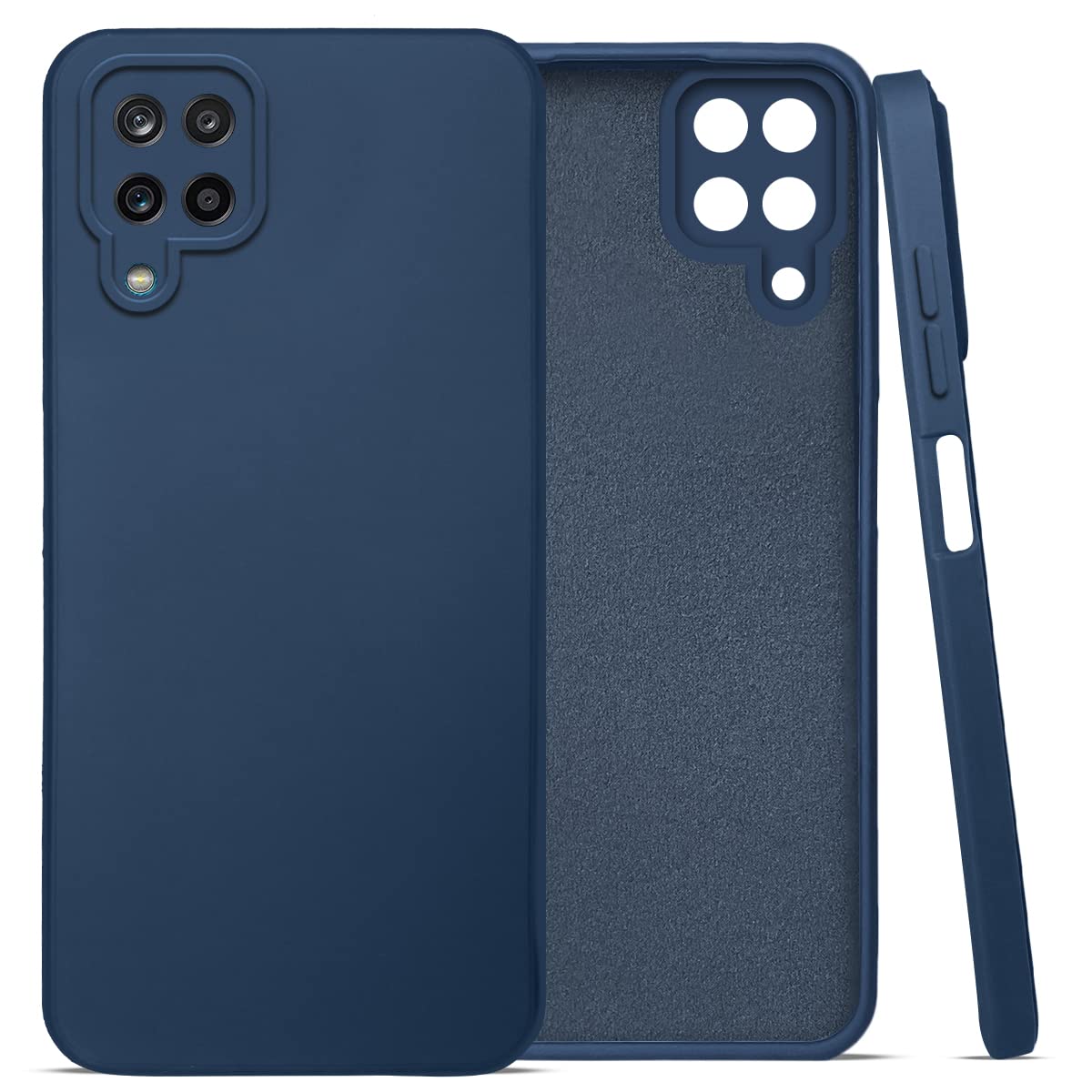 For Samsung Galaxy M12 | F12 Back Cover Case (Inside Fiber Cloth | Smooth Matte Finish | Professional Look)