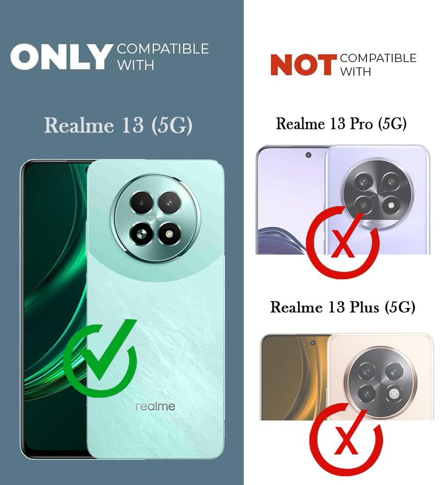 For Realme 13 Back Cover Case (Professional PU Leather | Strip Chain Holder Socket)