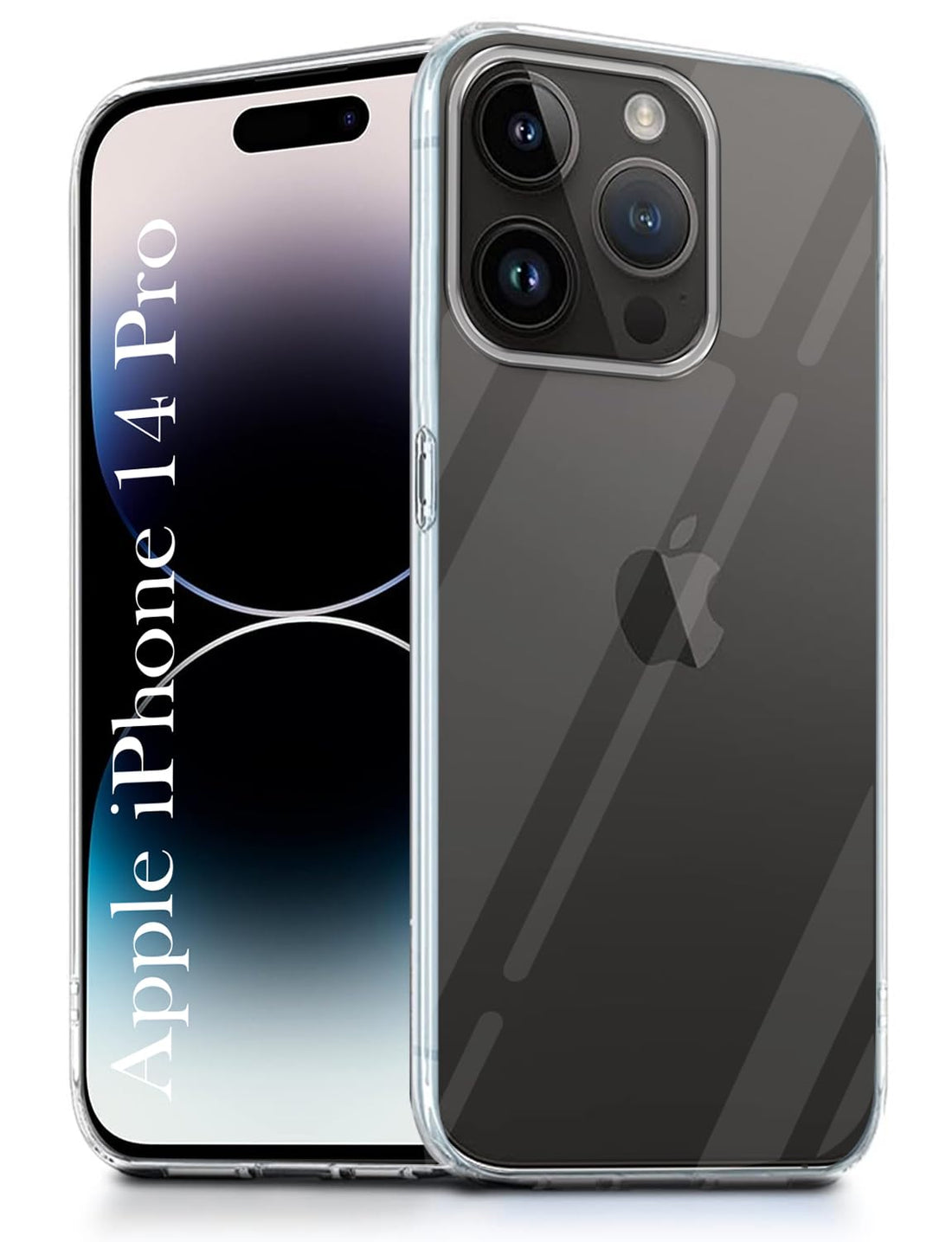 For Apple iPhone 14 Pro Back Cover (Silicone Clear Shockproof Case with Camera Protection | Soft and Flexible | Transparent)