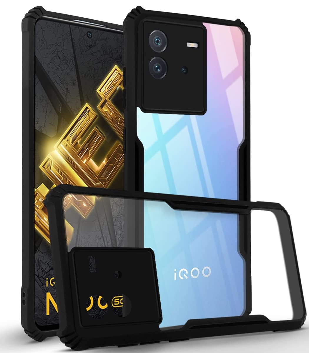 For Vivo iQOO Neo 6 Back Cover Case (Shockproof with Polycarbonate Clear Panel)