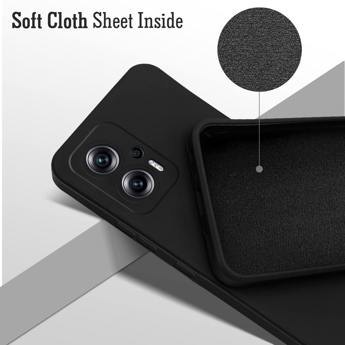 For Xiaomi Redmi K50i Back Cover Case (Inside Fiber Cloth | Smooth Matte Finish | Professional Look)