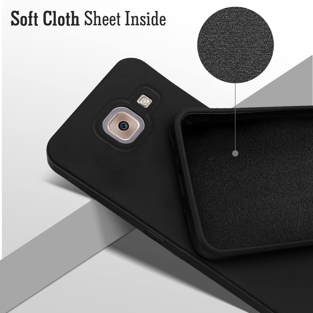 For Samsung Galaxy On Max Back Cover Case (Matte Finish Silicone with Inside Fiber Cloth)