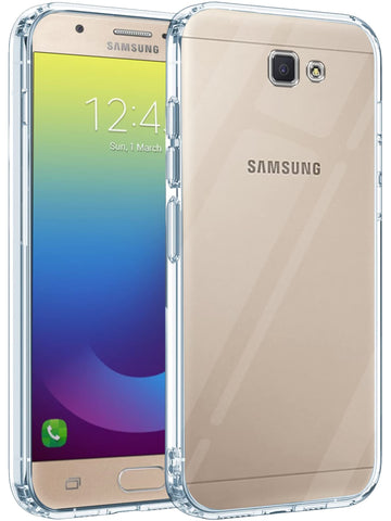 For Samsung Galaxy J7 Prime | Prime 2 Back Cover Case (Silicone Clear Shockproof Case with Camera Protection | Soft and Flexible)