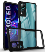 For Infinix Note 11 Back Cover Case (Crystal Glass Back | Camera Protection | Shockproof Bumpers | Professional)
