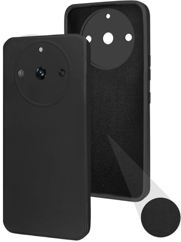 For Realme Narzo 60 Back Cover Case (Matte Finish Silicone with Inside Fiber Cloth)