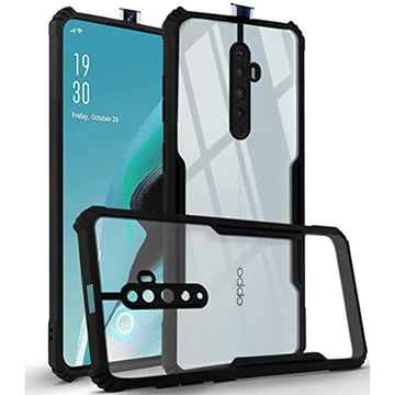 For Oppo Reno2 Z | Reno 2Z | Reno 2F | 2 F Back Cover Case (Crystal Glass Back | Camera Protection | Shockproof Bumpers)