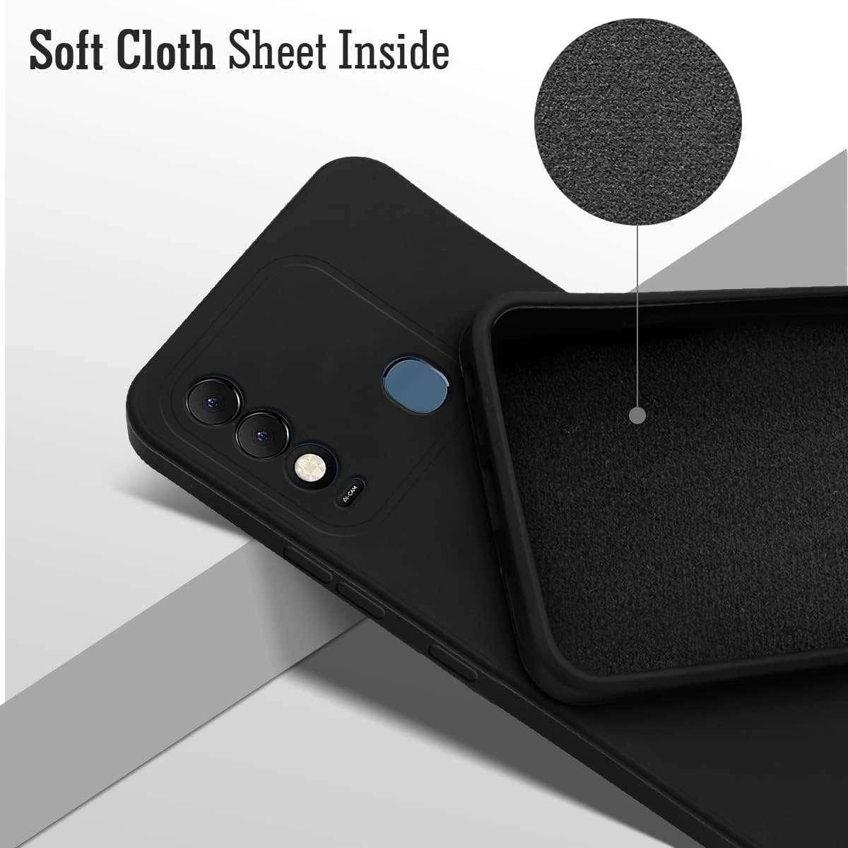 For Tecno Spark 8 Back Cover Case (Matte Finish Silicone with Inside Fiber Cloth) (Copy)