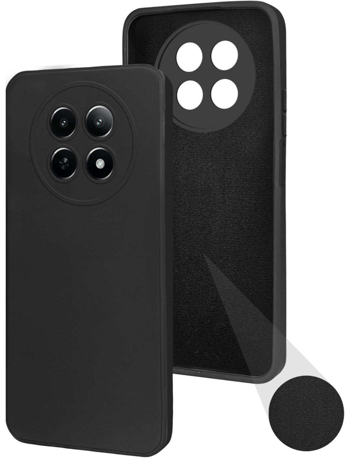 For Realme C65 5G Back Cover Case (Matte Finish Silicone with Inside Fiber Cloth)