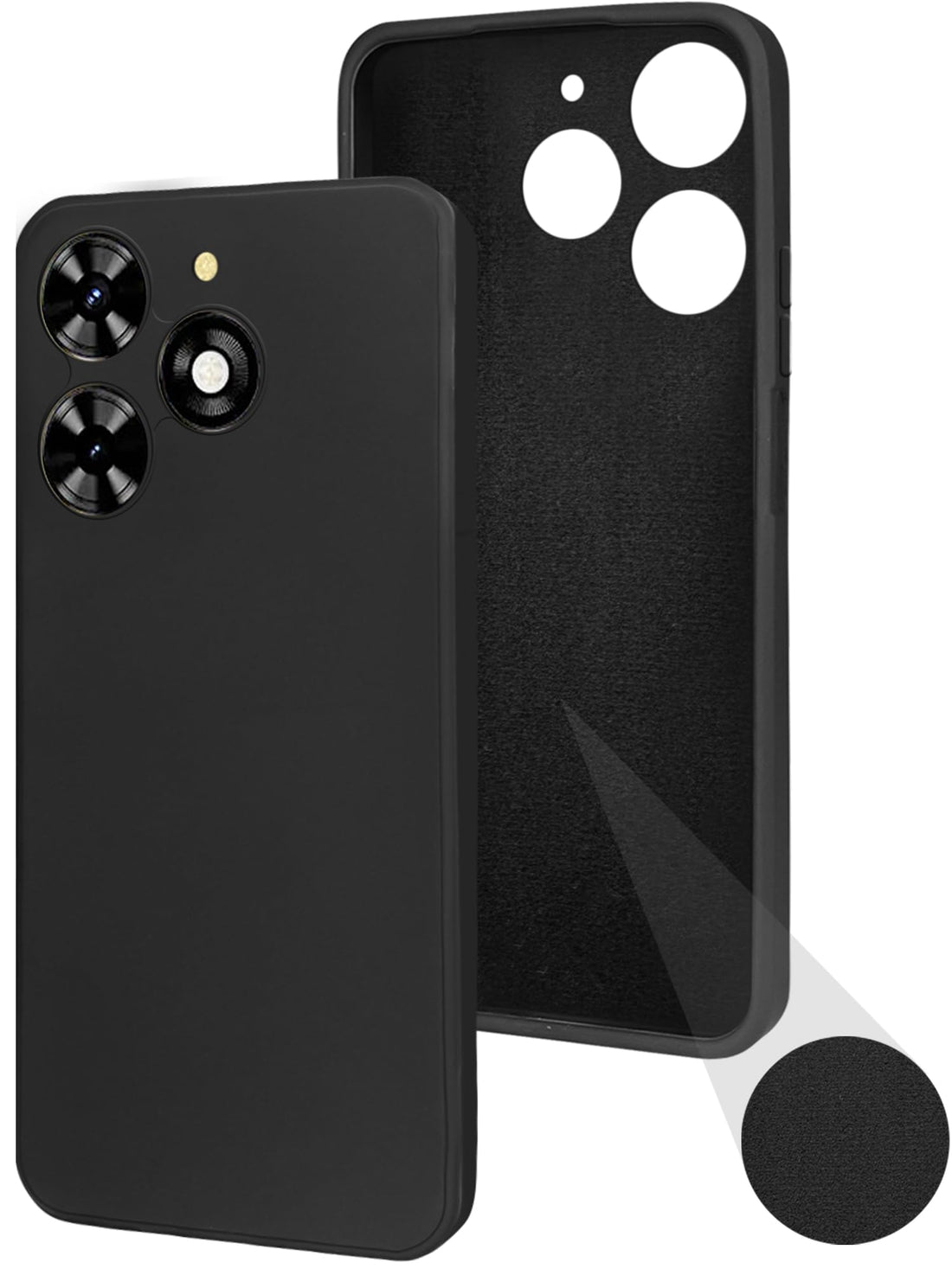 For Tecno Spark Go 2024 Back Cover Case (Matte Finish Silicone with Inside Fiber Cloth)