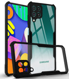 For Samsung Galaxy F62 Back Cover Case (Crystal Glass Back | Camera Protection | Shockproof Bumpers)