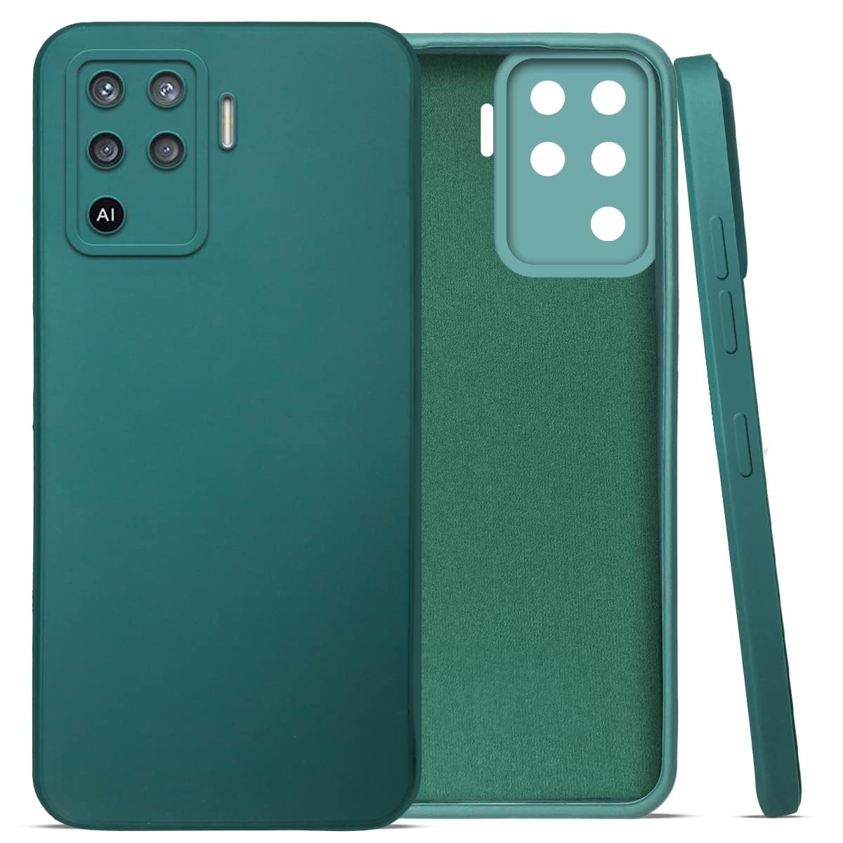 For Oppo F19 Pro Back Cover Case (Matte Silicone with Inside Fiber Cloth)
