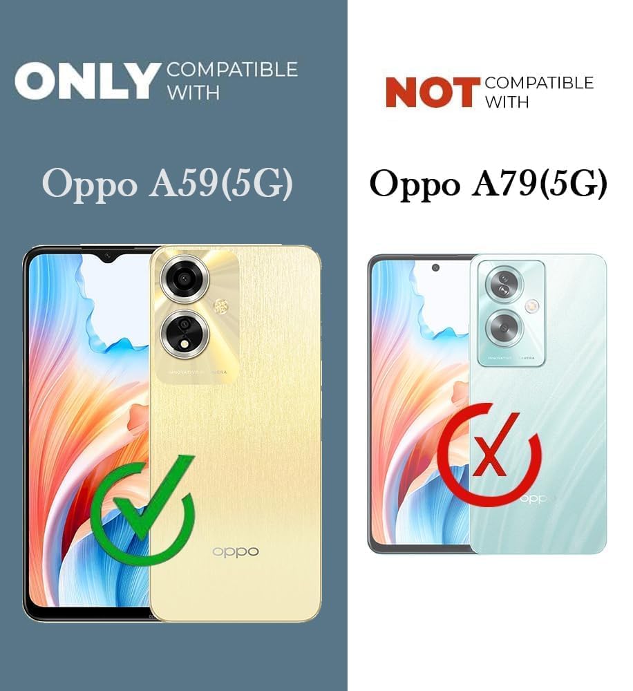 For Oppo A59 5G Back Cover Case Rubberised (Textured Grip Design| Micro-Fiber Cloth Inside | Slim and Light Weight | Soft Touch and Feel)