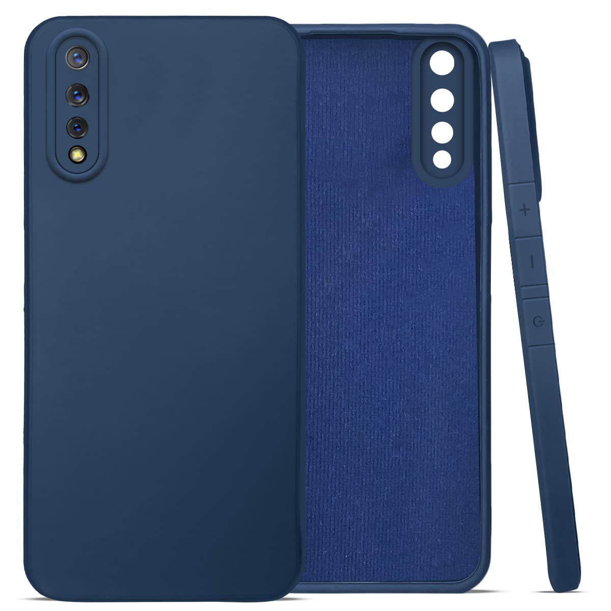 For Vivo S1 | Vivo Z1x Back Cover Case (Matte Finish Silicone with Inside Fiber Cloth)