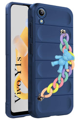 For Vivo Y1s Back Cover Girls Case with Bracelet (Wrist Hanging Chain | Micro-Fiber Cloth Inside)