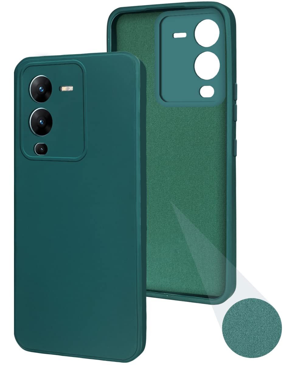 For Vivo V25 Pro Back Cover Case (Inside Fiber Cloth | Smooth Matte Finish | Elegant Professional Look)