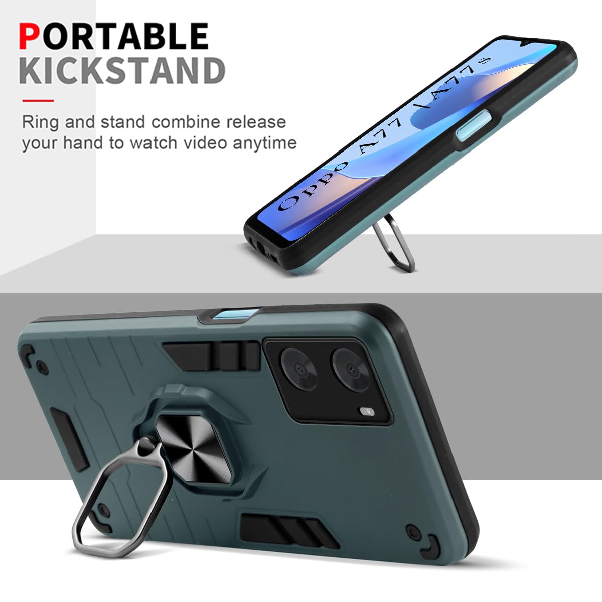 For Oppo A77 4G | Oppo A77s Back Cover Case(Shockproof Polycarbonate Dual Layer Hybrid Armor)