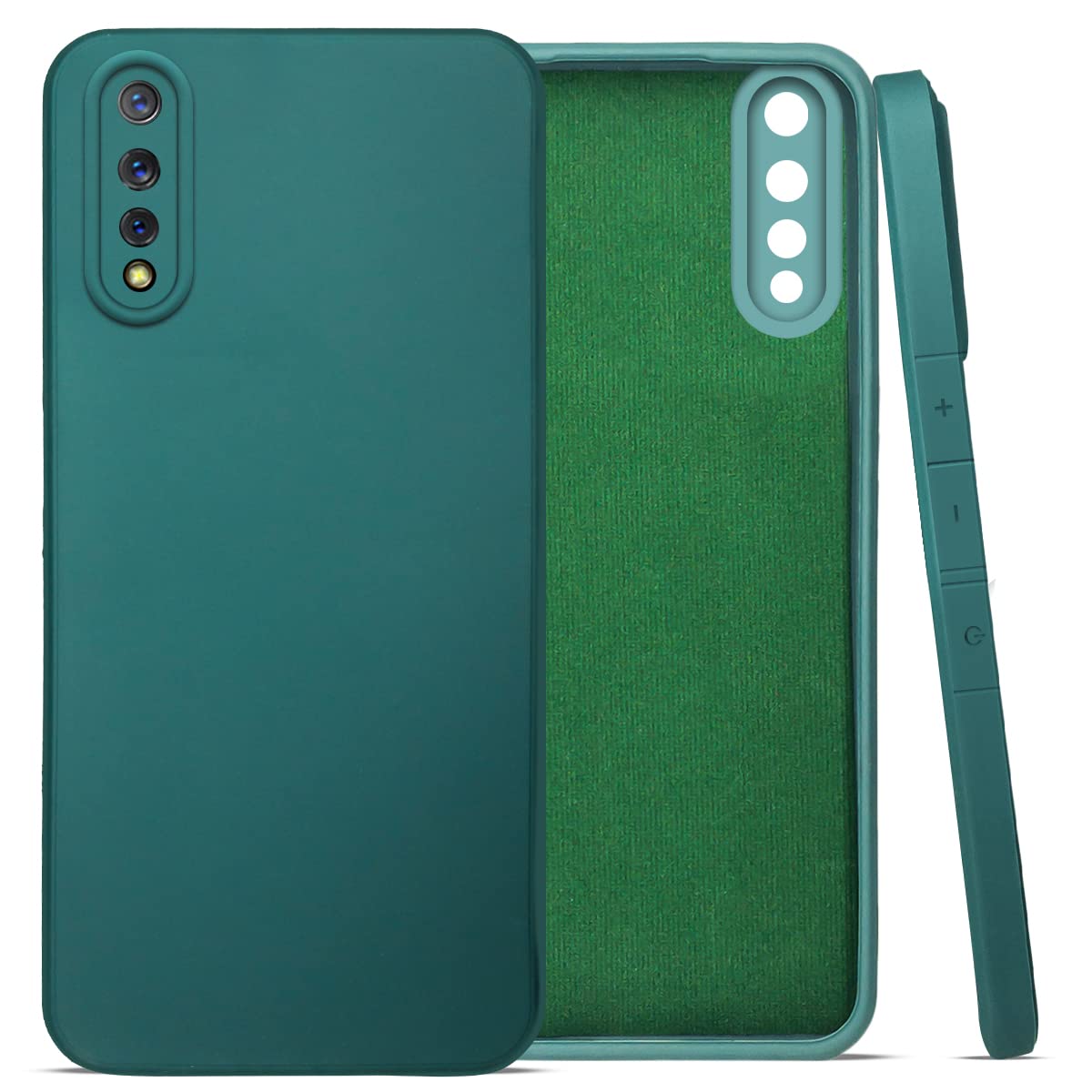 For Vivo S1 | Vivo Z1x Back Cover Case (Matte Finish Silicone with Inside Fiber Cloth)