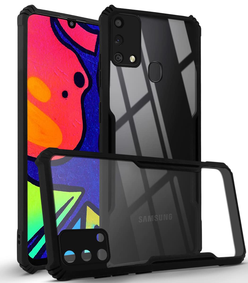 For Samsung Galaxy F41 Back Cover Case (Camera Protection | Hard PC |Crystal Bumper Shockproof | Matte Black)