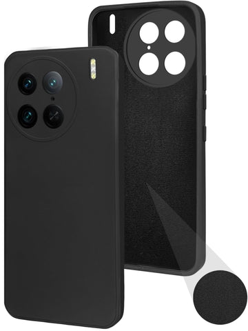 For Vivo X90 Pro Back Cover Case ( Matte Finish Silicone with Inside Fiber cloth)