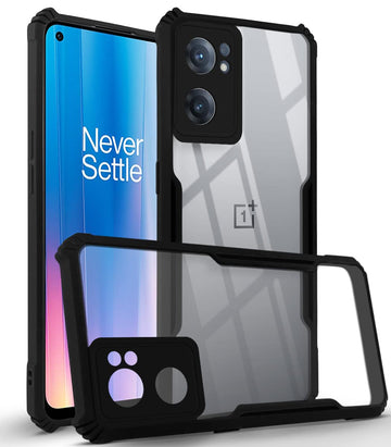 For OnePlus Nord CE 2 5G Back Cover Case (Crystal Glass Back | Camera Protection | Shockproof Bumpers | Professional Black)