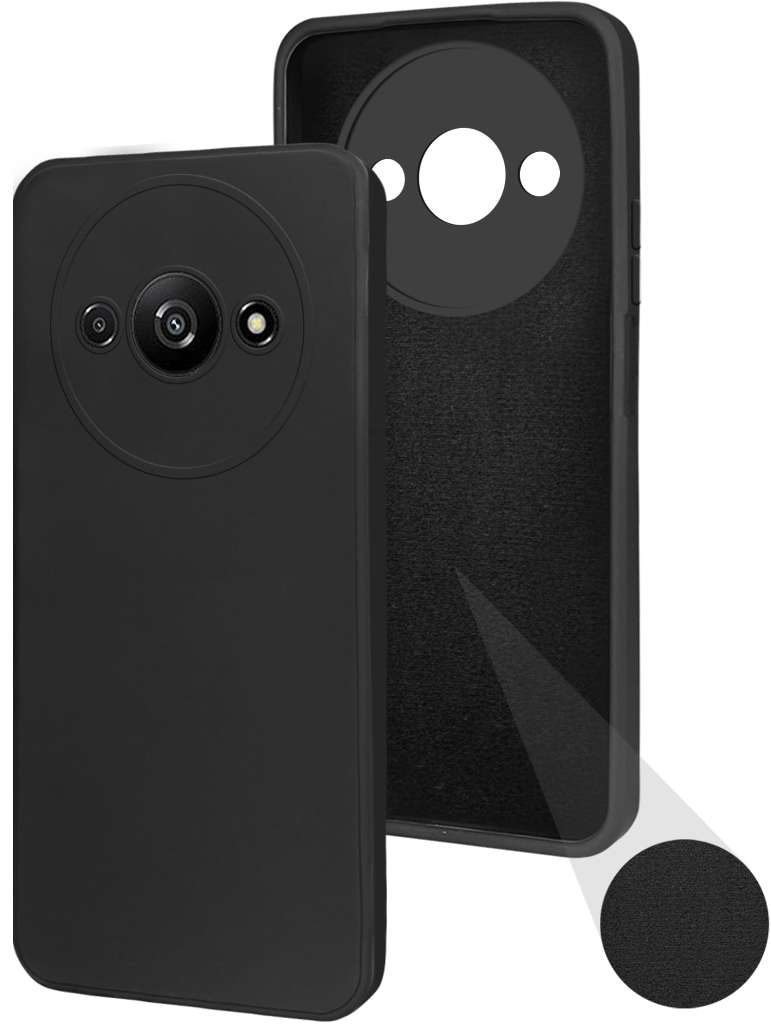 For Xiaomi Redmi A3 Back Cover Case (Matte Finish Silicone with Inside Fiber Cloth)