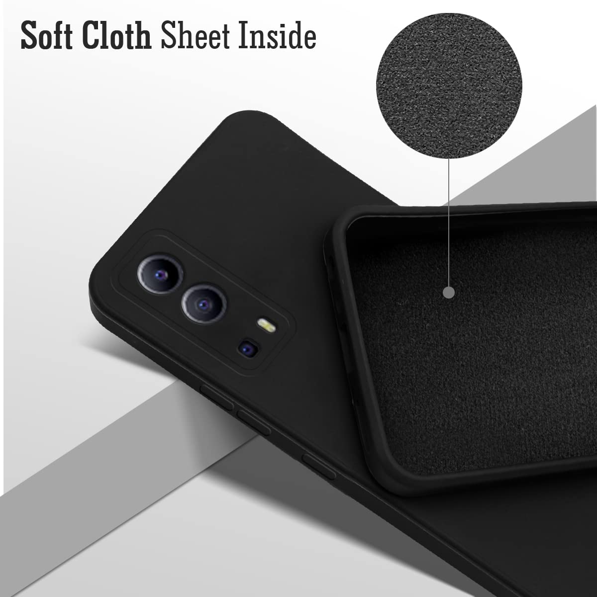 For Vivo Y52 5G Back Cover Case (Inside Fiber Cloth | Smooth Matte Finish | Elegant Professional Look)