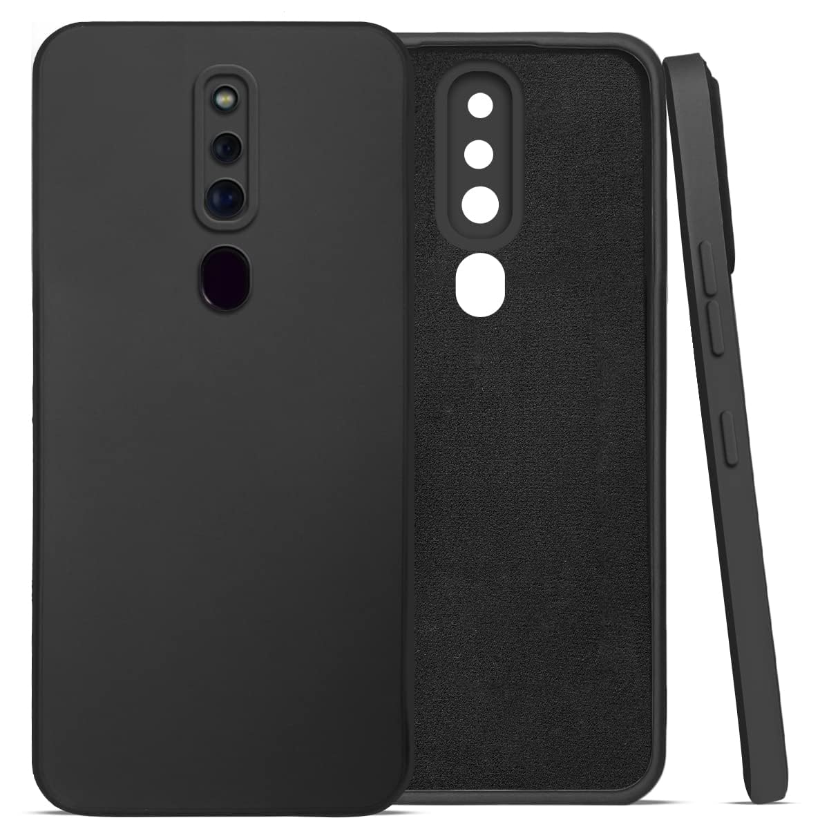 For Oppo F11 Pro Back Cover Case(Matte Finish Silicone with Inside Fiber Cloth)