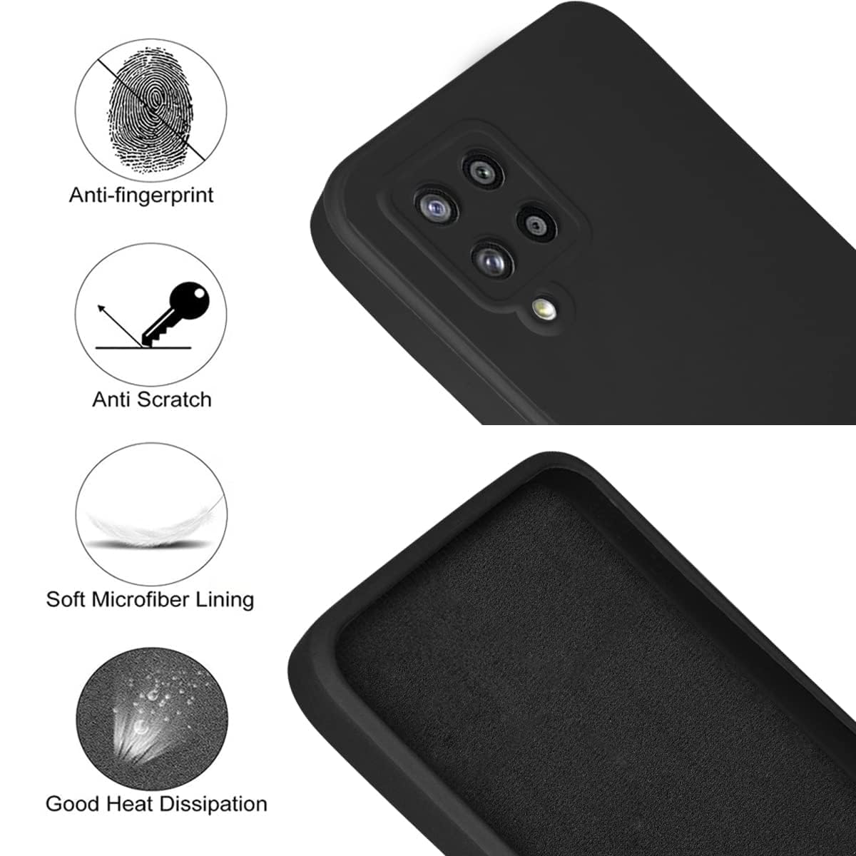 For Samsung Galaxy M42 5G Back Cover Case (Matte Finish Silicone with Inside Fiber Cloth)