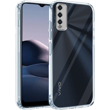 For Vivo Y20A | Y20T | Y20G Back Cover Case (Silicone Crystal Clear | Pure Camera Protection | Soft and Flexible for Charger and Headphone sockets | Shockproof Bumpers)