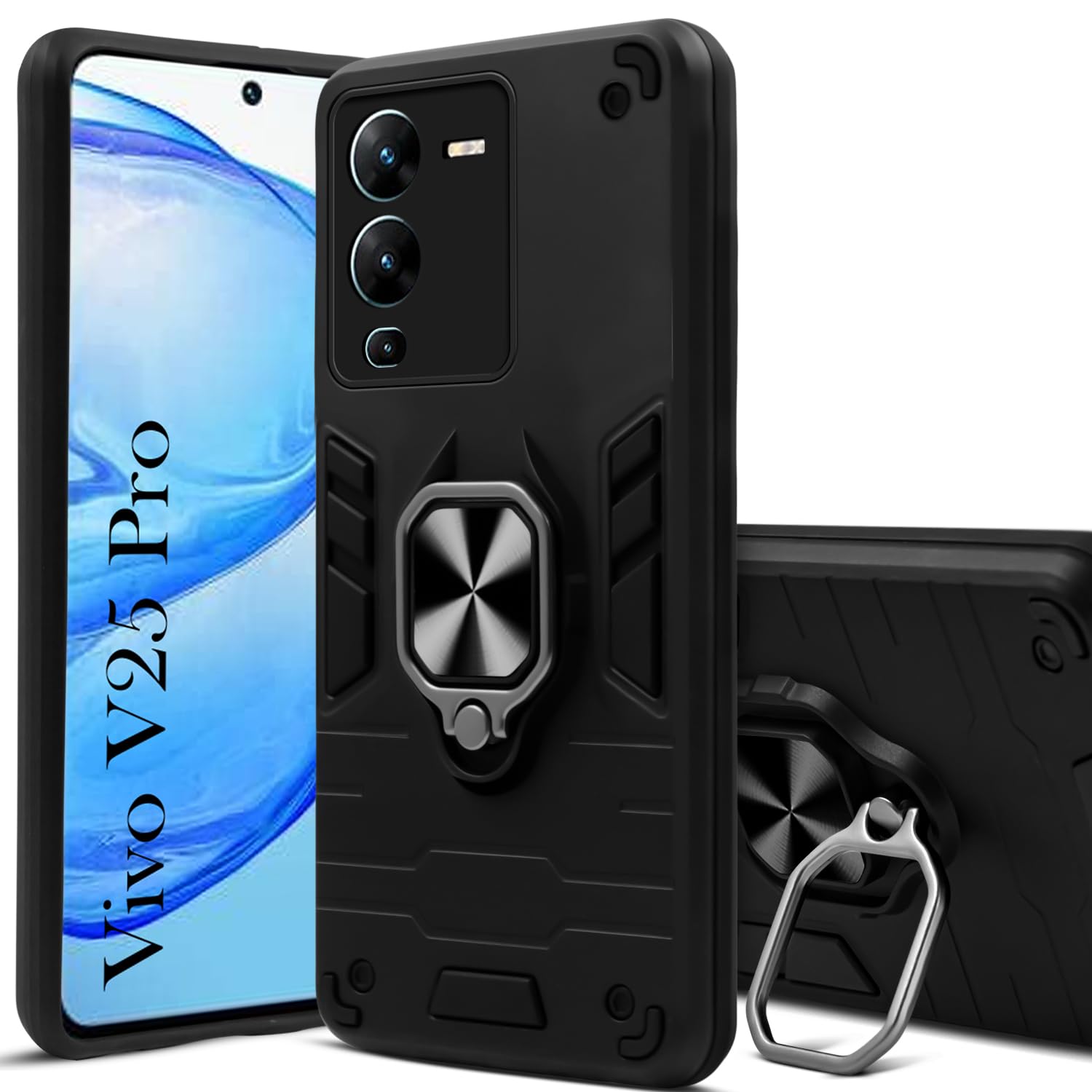 For Vivo V25 Pro Back Cover Case (Shockproof Polycarbonate Dual Layer Hybrid Armor)