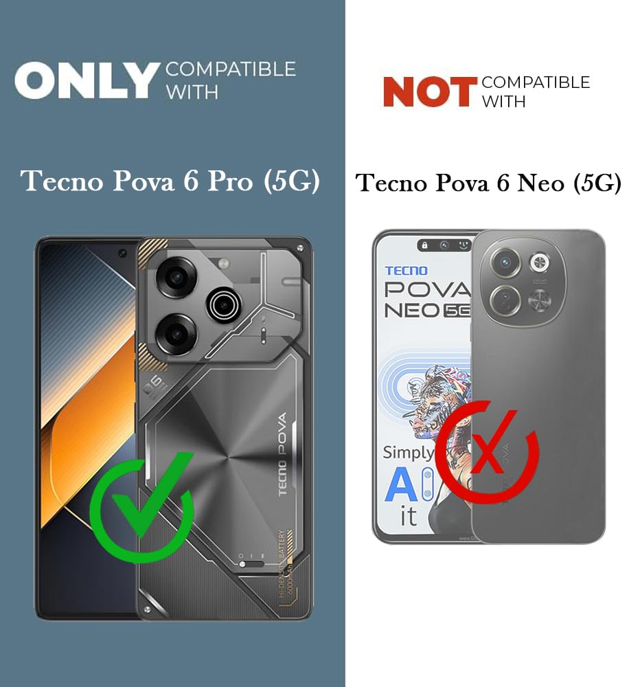 For Tecno Pova 6 Pro 5G Back Cover Case (Hybrid Dual Armor Polycarbonate)