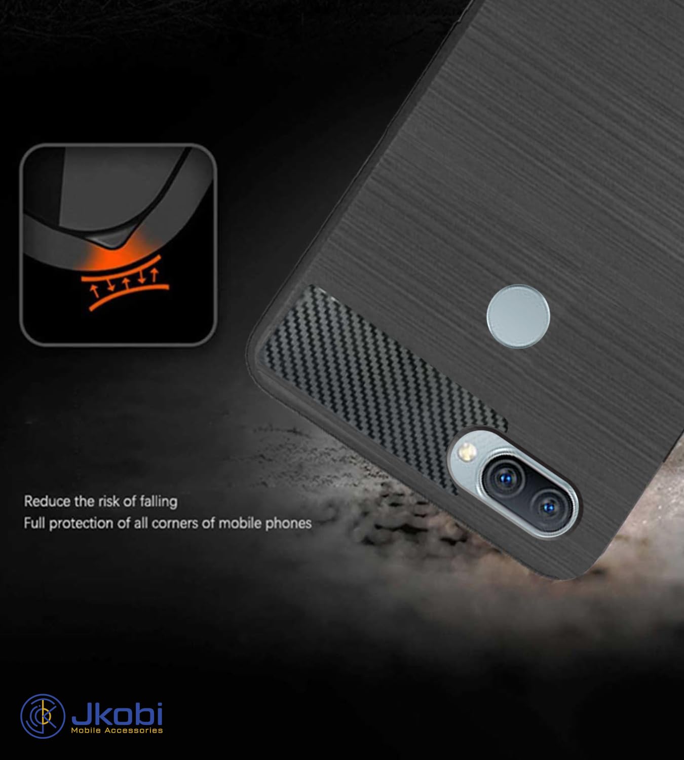 For Oppo A11k Back Cover Case Hybrid Armor Case Carbon Fiber