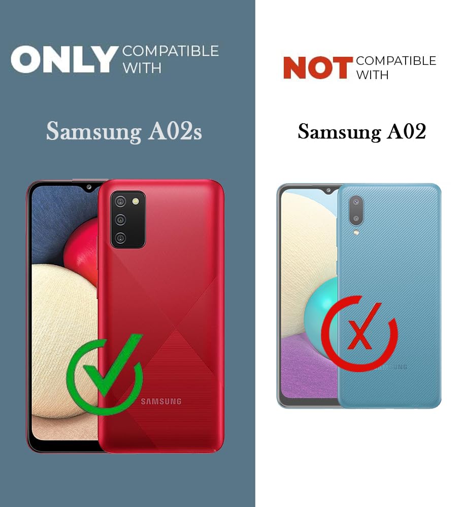For Samsung Galaxy A02s Back Cover Case (Crystal Glass Back | Camera Protection | Shockproof Bumpers)