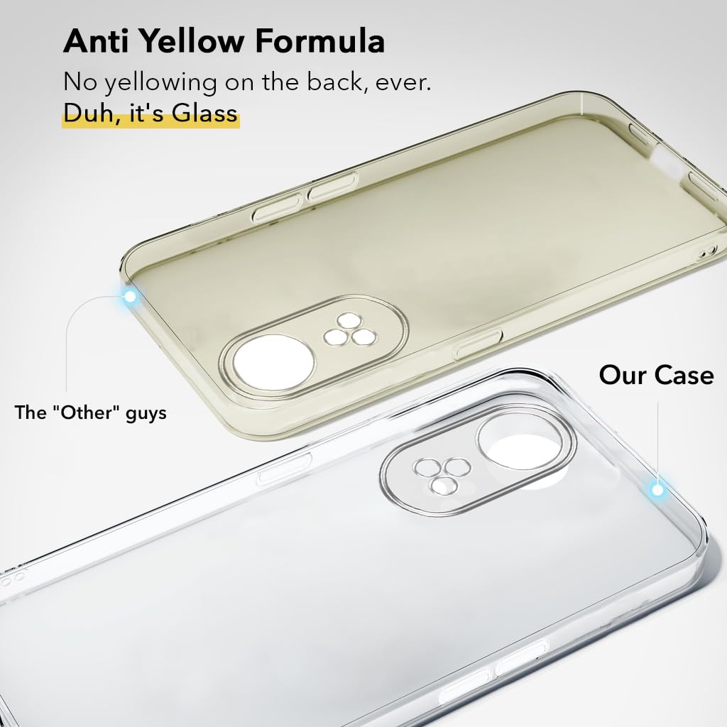 For Oppo Reno 8T Back Cover Case (Hard Anti Yellow Clear Case | Sleek Hard Crystal Clear | Drop & Camera Protection | Shockproof Polycarbonate)