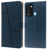 For Itel Vision 3 Flip Cover Case  (Stitched Leather Finish | Magnetic Closure | Inner TPU | Foldable Stand | Wallet Card Slots | Black)
