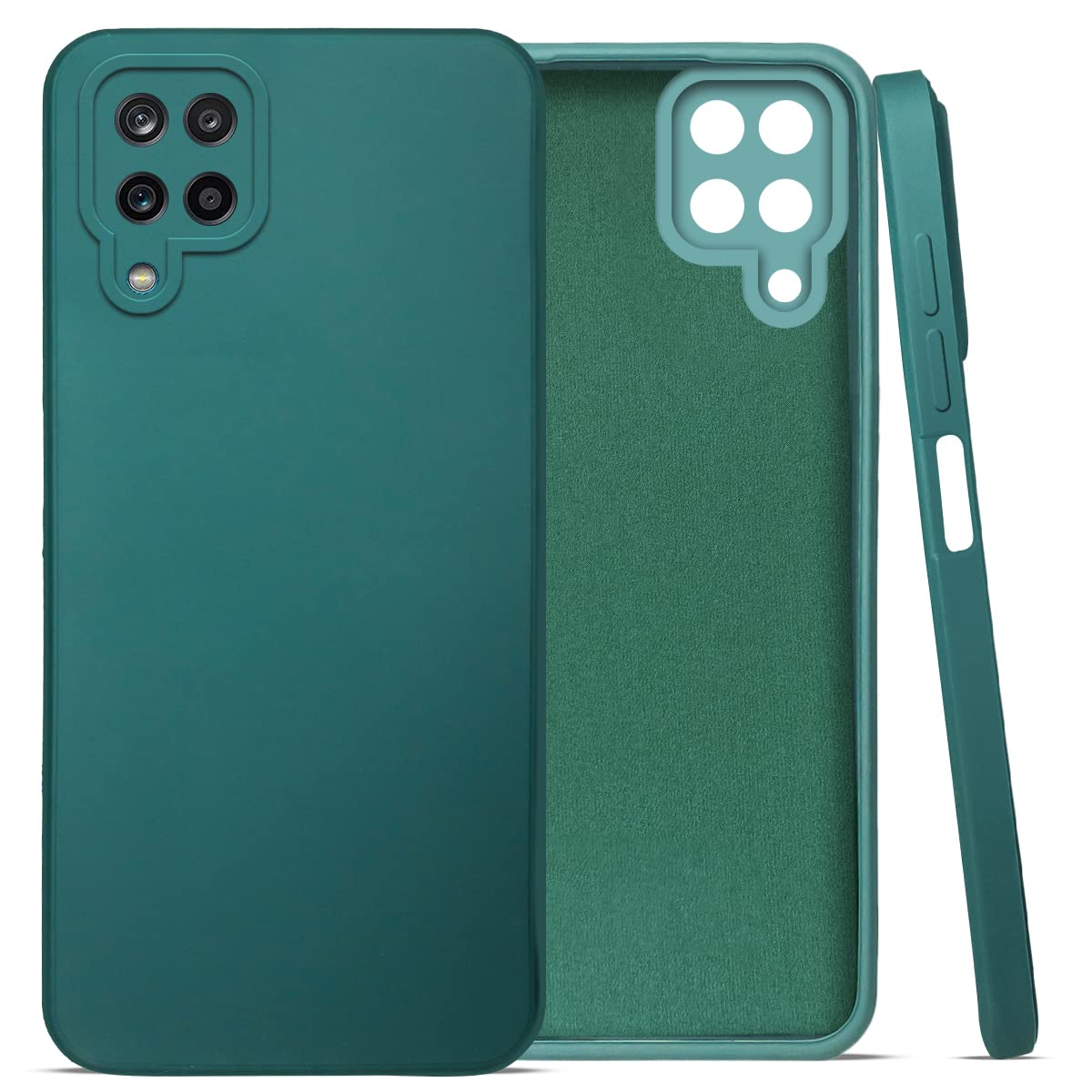 For Samsung Galaxy M12 | F12 Back Cover Case (Inside Fiber Cloth | Smooth Matte Finish | Professional Look)