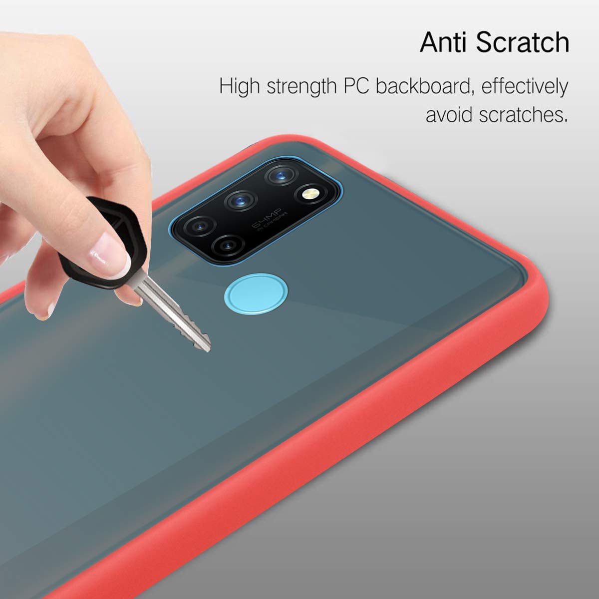 For Realme 7i Back Cover Case ( Shockproof with Polycarbonate Clear Panel | Professional Black)